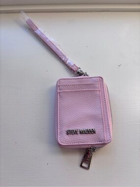 Steve Madden Light Pink Leather Wristlet Card Case